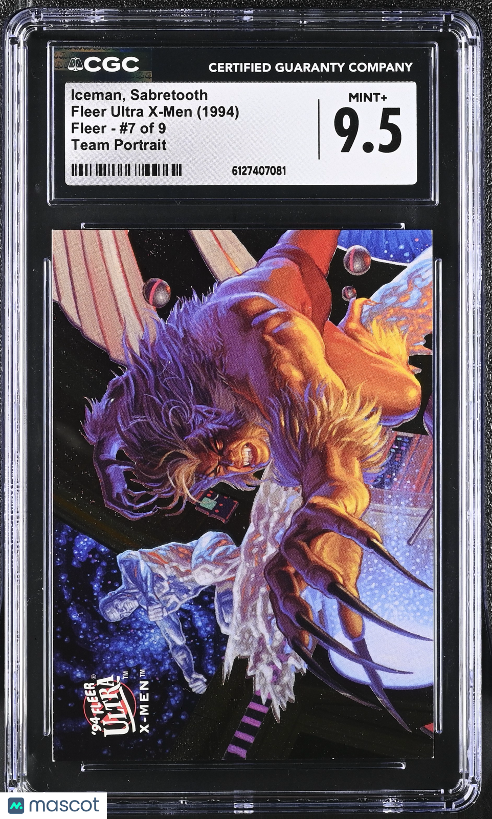 1994 Fleer Ultra X-Men Iceman, Sabretooth #7 of 9 Team Portrait CGC 9.5