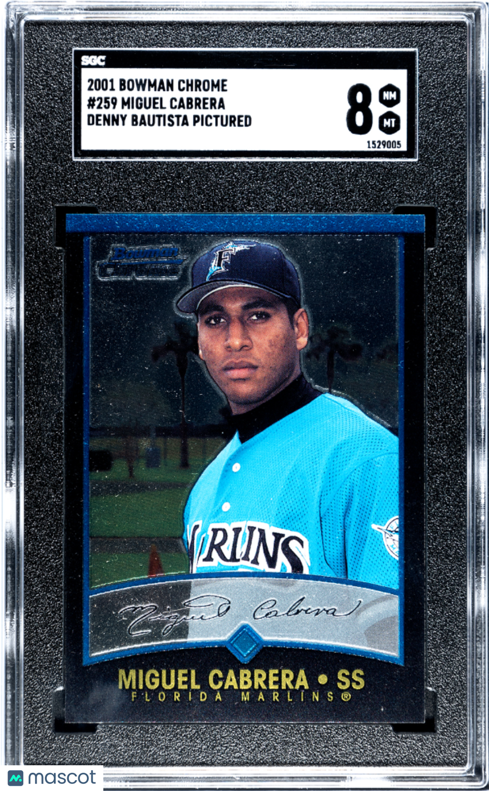 2001 Bowman Chrome Miguel Cabrera Denny Bautista Pictured #259 SGC 8