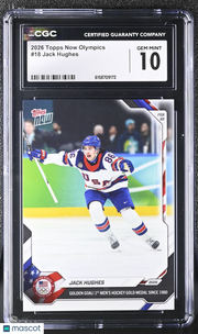 2026 Topps Now Olympics Jack Hughes #18 CGC 10 USA