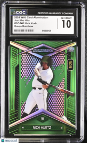 2024 Wild Card Alumination Nick Kurtz Green Rainbow /25 Rookie #BC-NK CGC 10