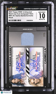 2021 Topps WWE Undisputed Sasha Banks Cermella /5 Auto Relic #MA-SC CGC 10