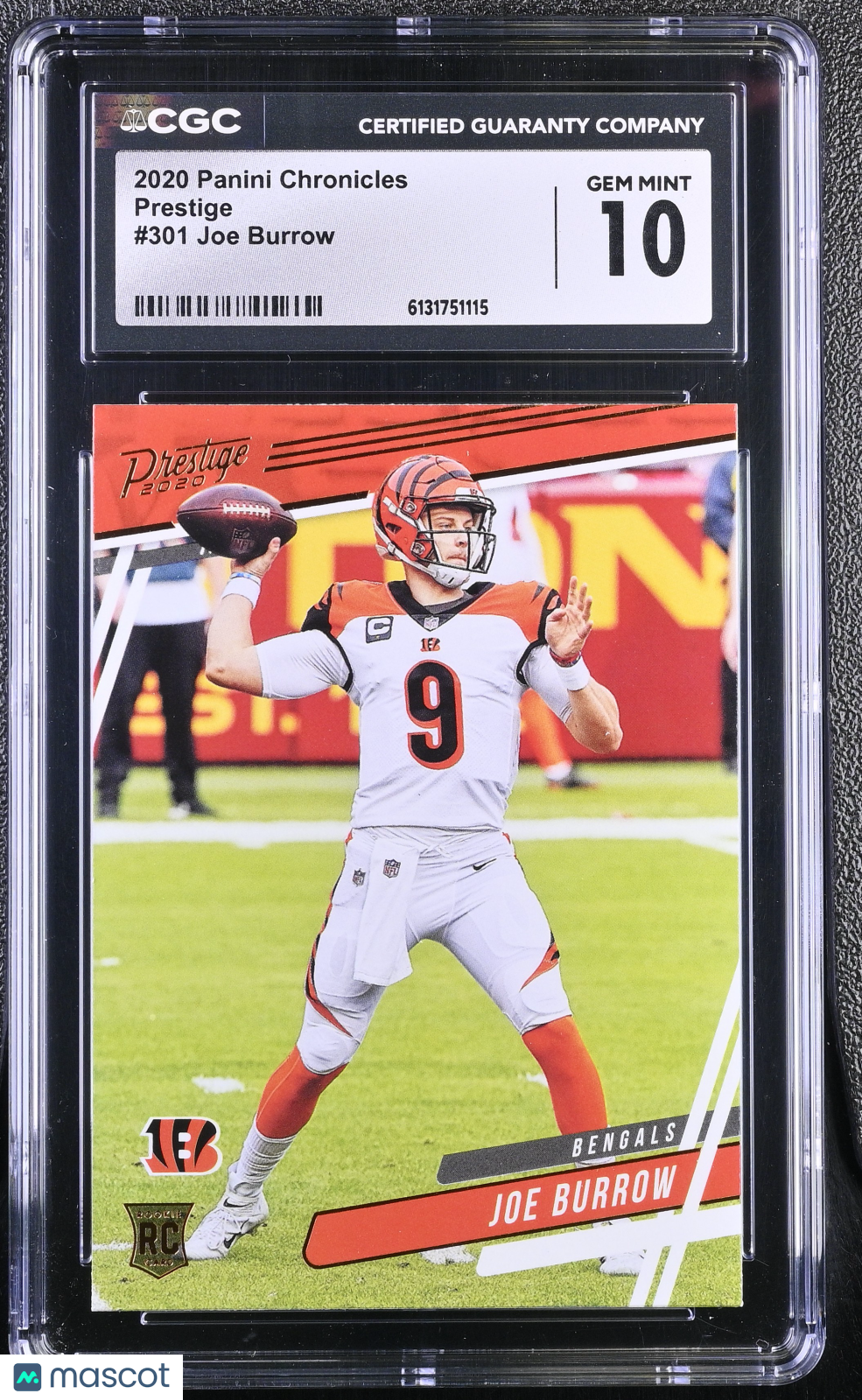 2020 Panini Chronicles Joe Burrow Prestige #301 CGC 10 Cincinnati Bengals
