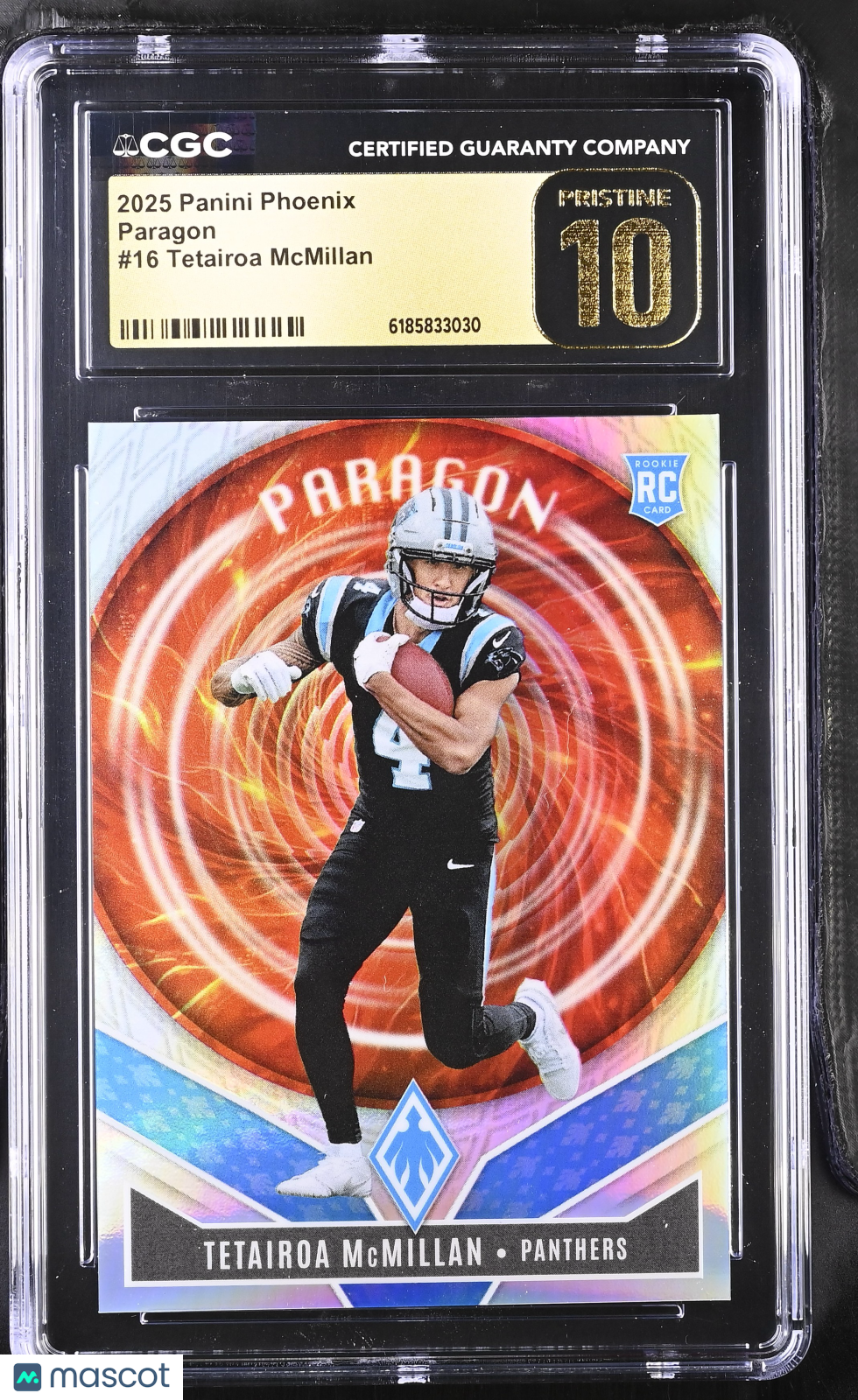 2025 Panini Phoenix Tetairoa McMillan Rookie Paragon 16 CGC 10 Pristine Panthers