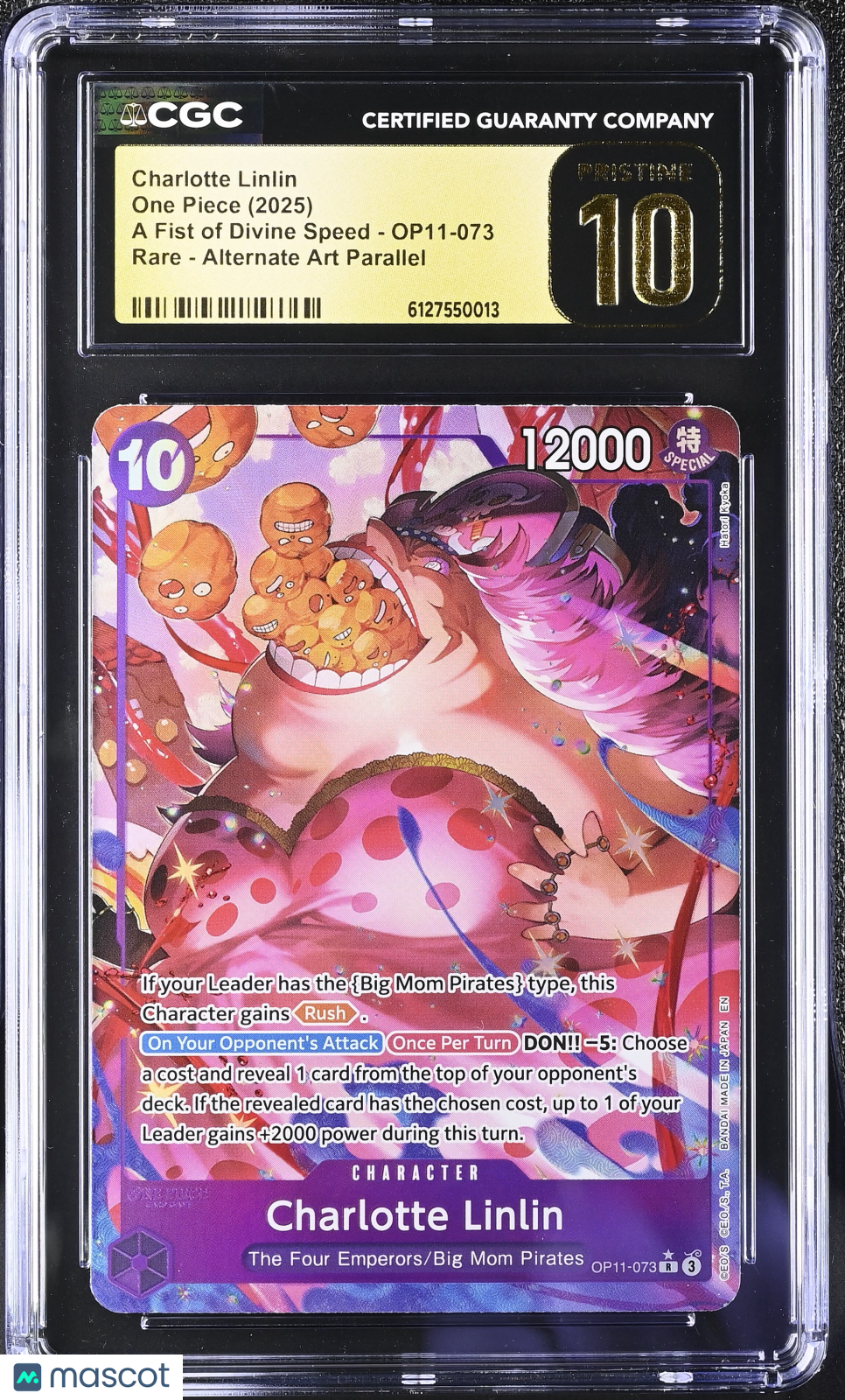One Piece A Fist Of Divine Speed Charlotte Linlin Alternate Art CGC 10 OP11-073