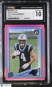 2025 Donruss Tetairoa McMillan Pink Rookie Optic Preview #314 CGC 10 Carolina Panthers