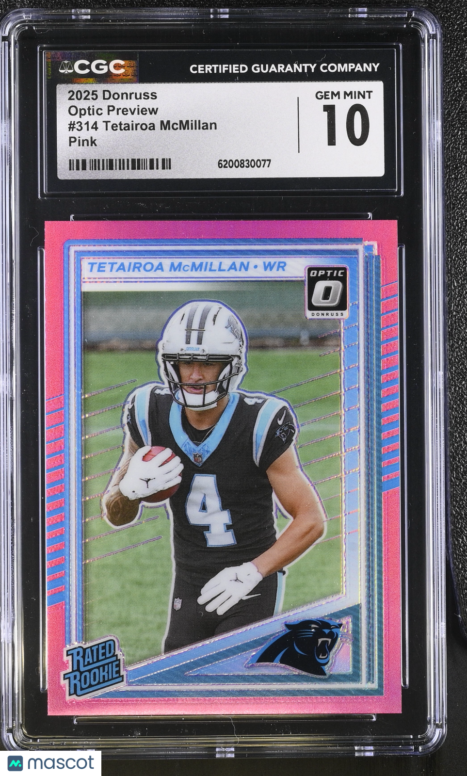 2025 Donruss Tetairoa McMillan Pink Rookie Optic Preview #314 CGC 10 Carolina Panthers
