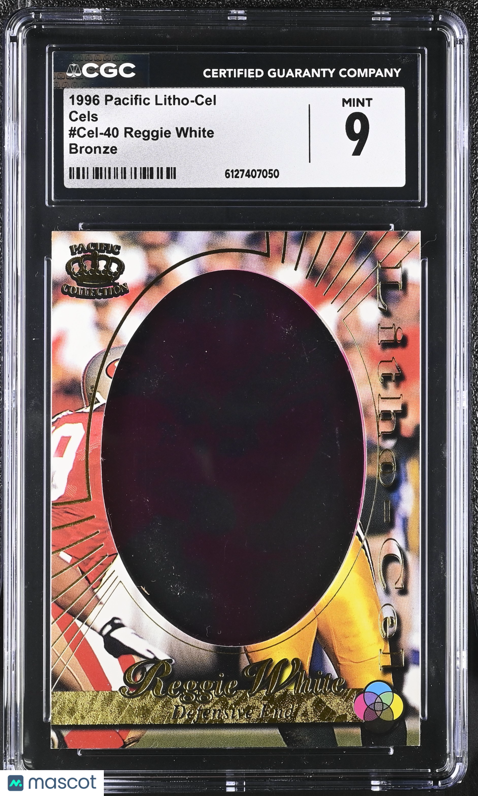 1996 Pacific Litho-Cel Reggie White Bronze Cels #Cel-40 CGC 9 Green Bay Packers