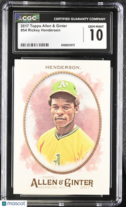 2017 Topps Allen & Ginter Rickey Henderson #54 CGC 10 Oakland Athletics