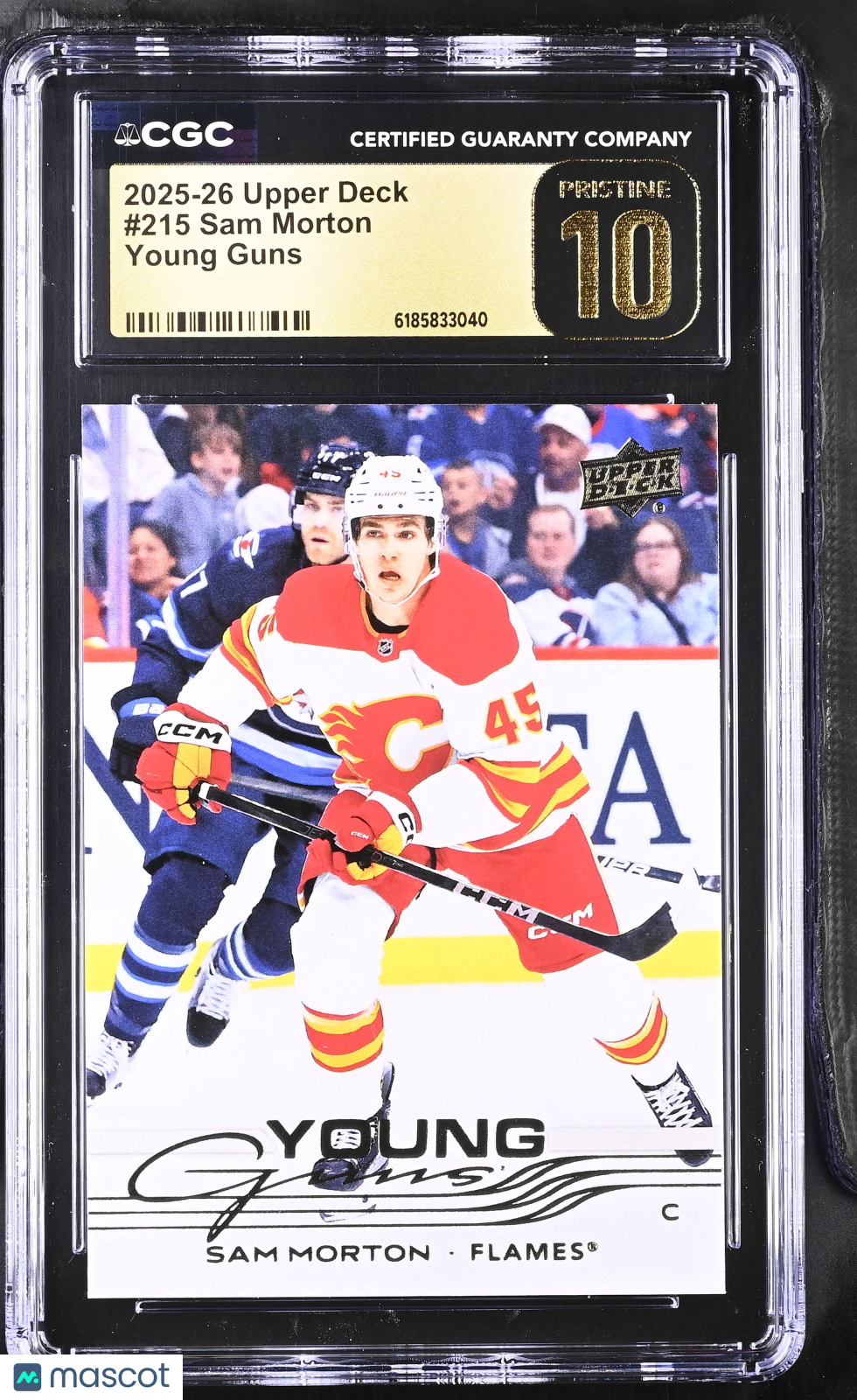 2025-26 Upper Deck Sam Morton Young Guns Rookie #215 CGC 10 Pristine Flames