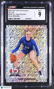 2025 Leaf 15th Anniversary Toby Fournier Silver\ /15 '90 Rookie #90B-151 CGC 9