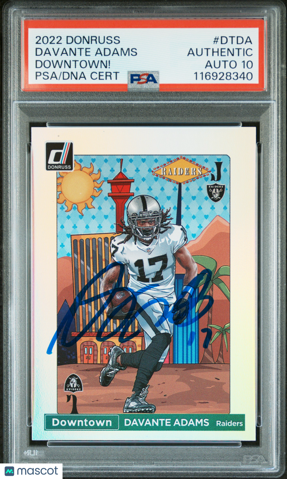 2022 Panini Donruss Downtown Davante Adams Auto #DTDA PSA Authentic Raiders