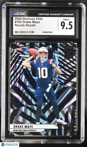 2024 Donruss Elite Drake Maye Razzle Dazzle #185 CGC 9.5 New England Patriots