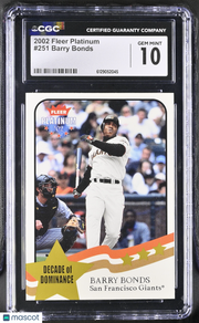 2002 Fleer Platinum Barry Bonds #251 CGC 10 San Francisco Giants