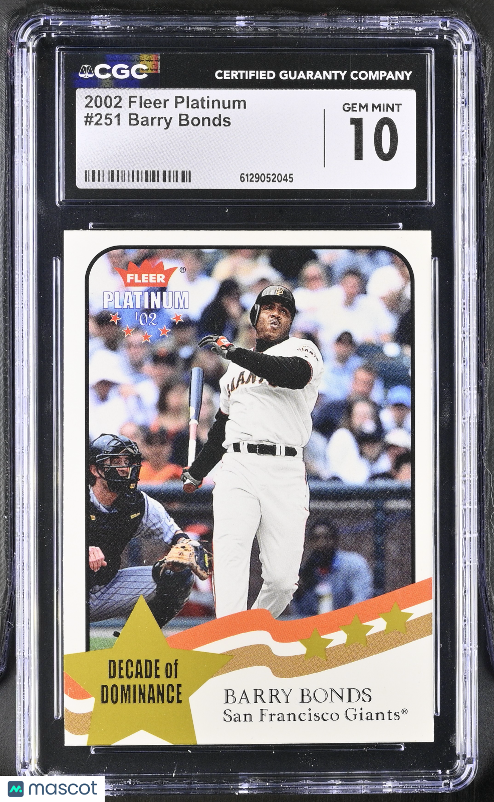 2002 Fleer Platinum Barry Bonds #251 CGC 10 San Francisco Giants