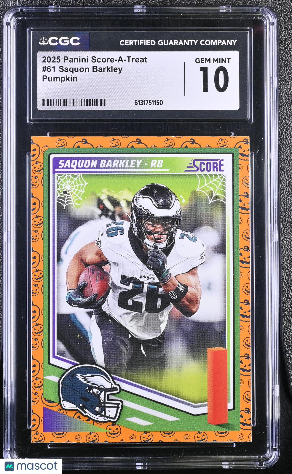 2025 Panini Score-A-Treat Saquon Barkley Pumpkin #61 CGC 10