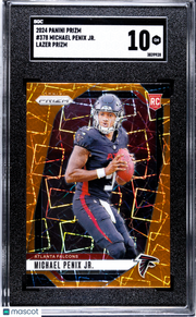 2024 Panini Prizm Michael Penix JR. Lazer Rookie #378 SGC 10 Atlanta Falcons