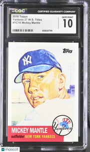 2010 Topps Mickey Mantle Yankees 27 W.S. Titles #YC16 CGC 10 New York Yankees