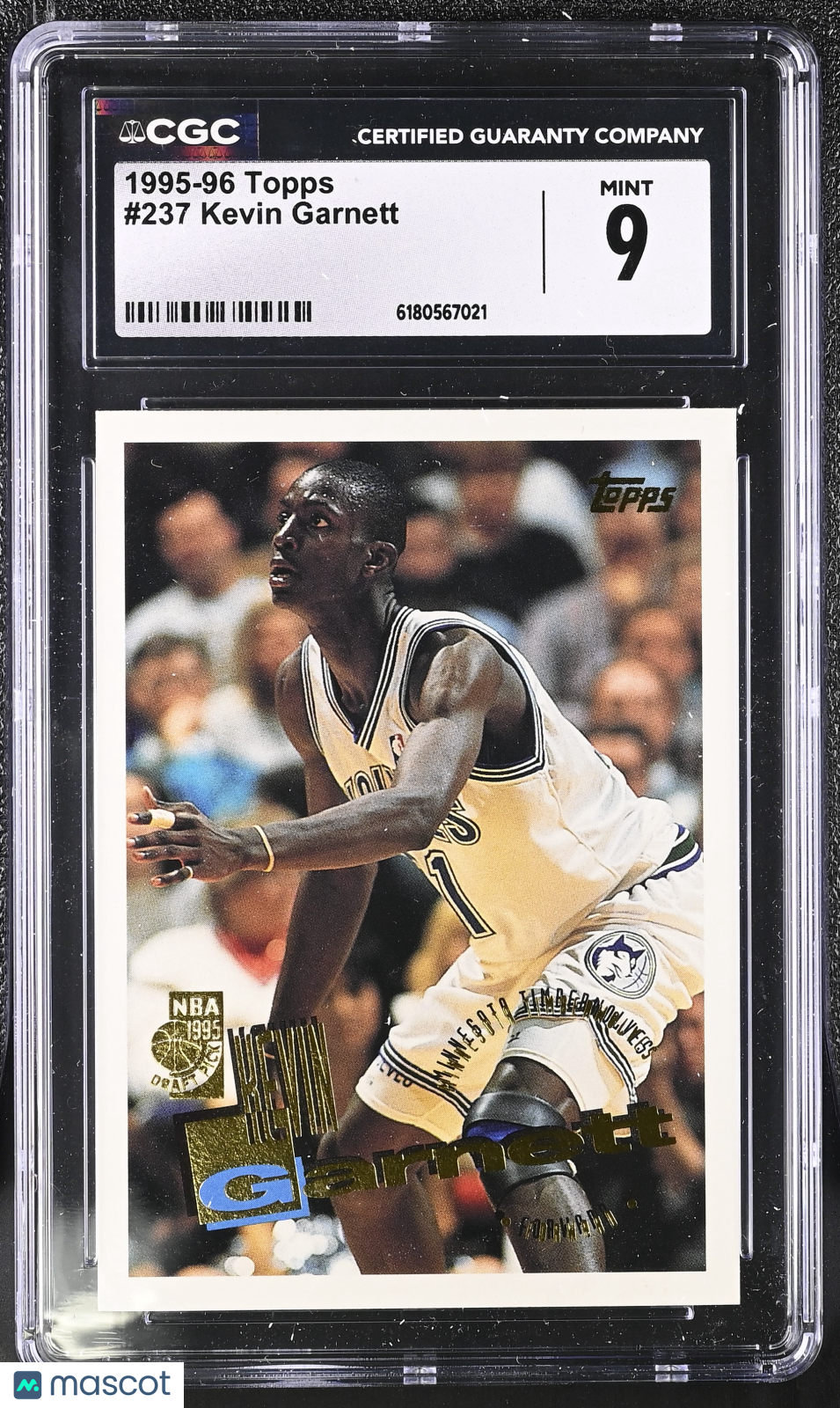 1995-96 Topps Kevin Garnett Rookie #237 CGC 9 Minnesota Timberwolves
