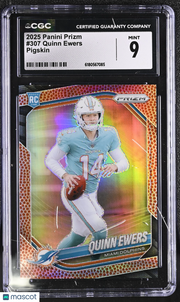 2025 Panini Prizm Quinn Ewers Pigskin /180 Rookie #307 CGC 9 Miami Dolphins