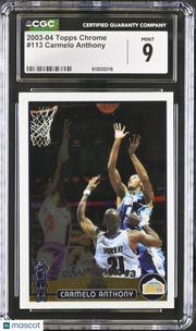 2003-04 Topps Chrome Carmelo Anthony Rookie #113 CGC 9 Denver Nuggets