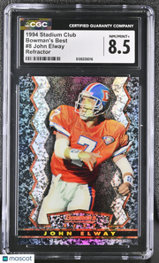1994 Stadium Club John Elway Refractor Bowman's Best #8 CGC 8.5 Denver Broncos