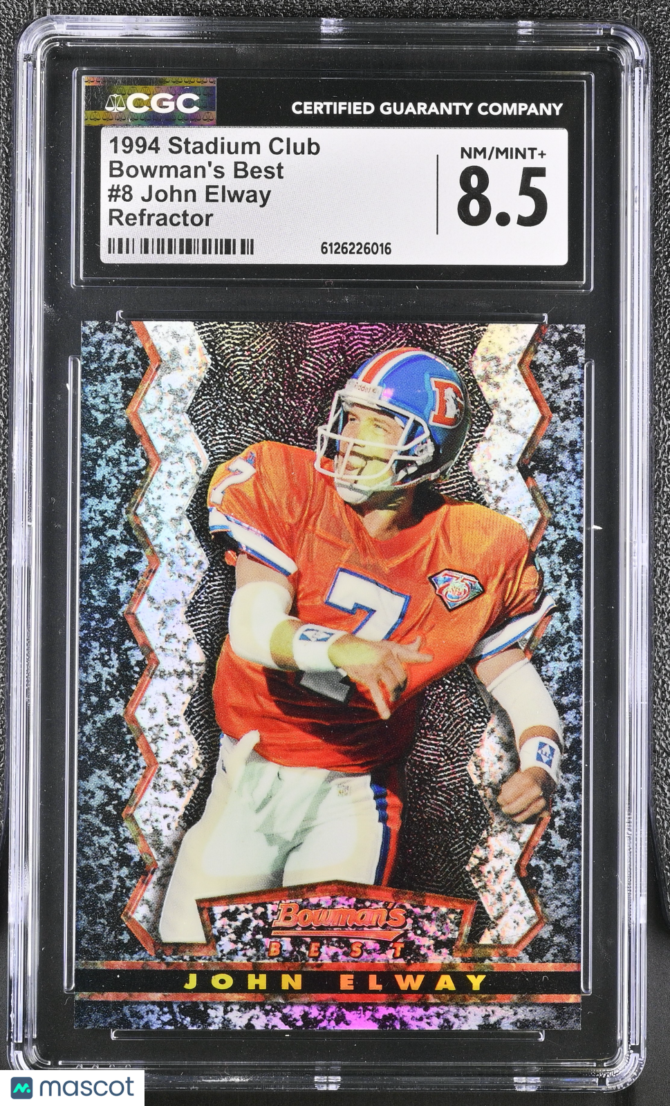 1994 Stadium Club John Elway Refractor Bowman's Best #8 CGC 8.5 Denver Broncos