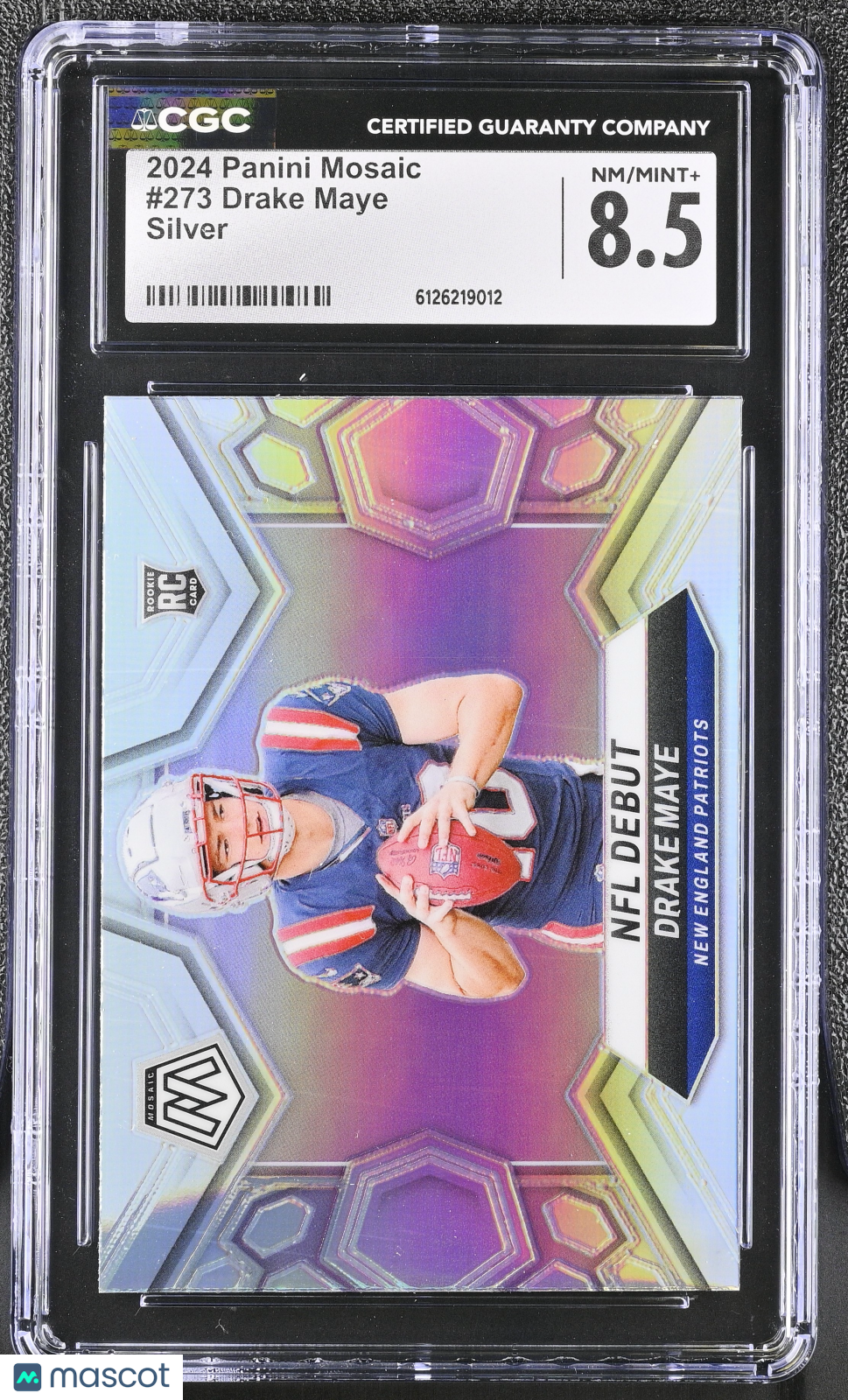 2024 Panini Mosaic Drake Maye Silver Rookie #273 CGC 8.5 New England Patriots