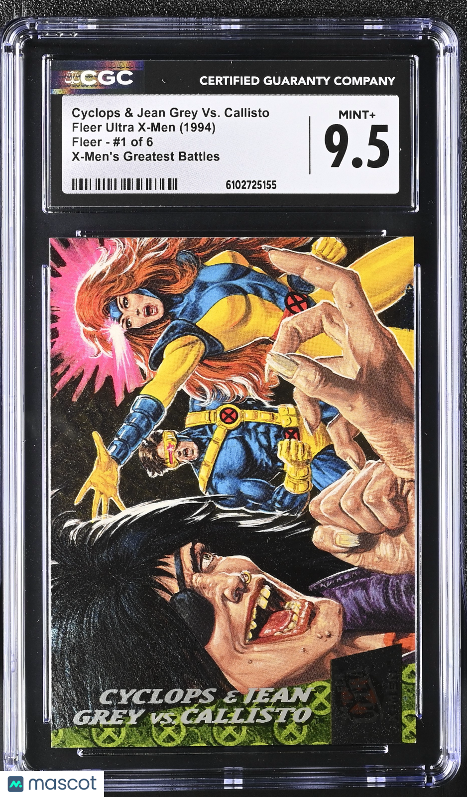 1994 Fleer Ultra X-Men Cyclops Jean Grey Vs Callisto #1 Greatest Battles CGC 9.5