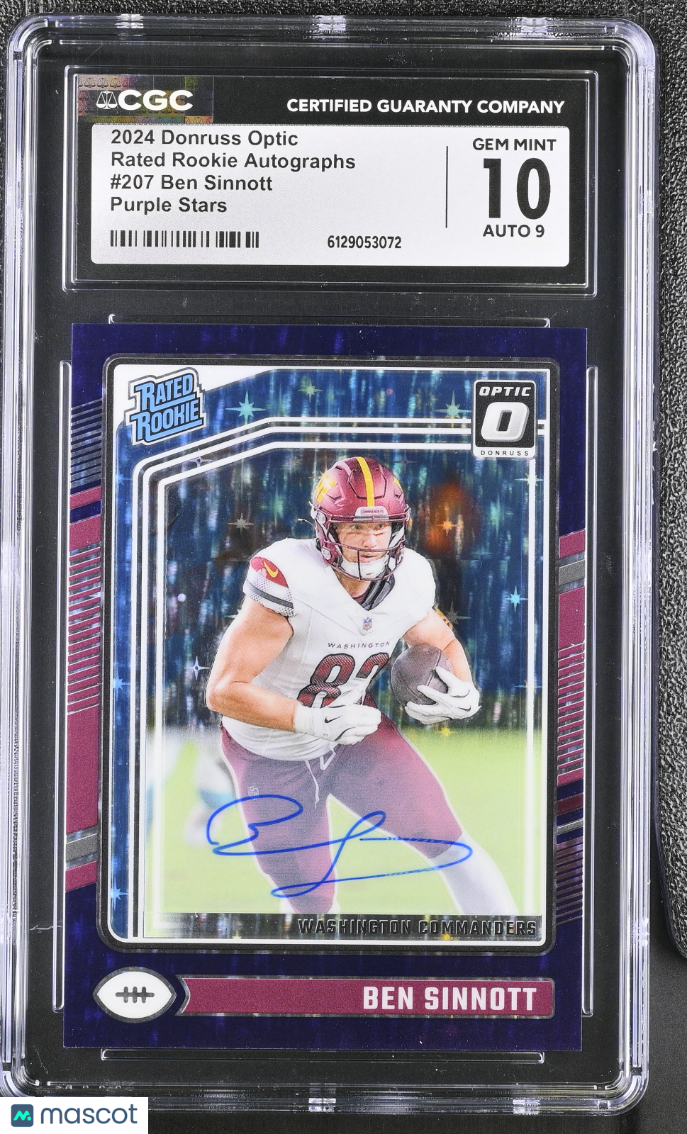 2024 Donruss Optic Ben Sinnott Purple Stars Rated Rookie Autographs #207 CGC 10