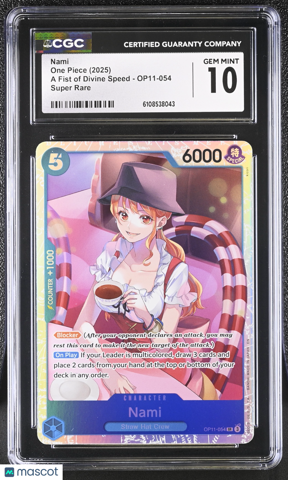 2025 One Piece A Fist Of Divine Speed Nami CGC 10 #OP11-054