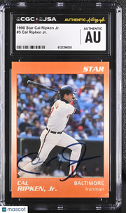 1990 Star Cal Ripken Jr Auto Autograph 5 CGC Authentic JSA Orioles