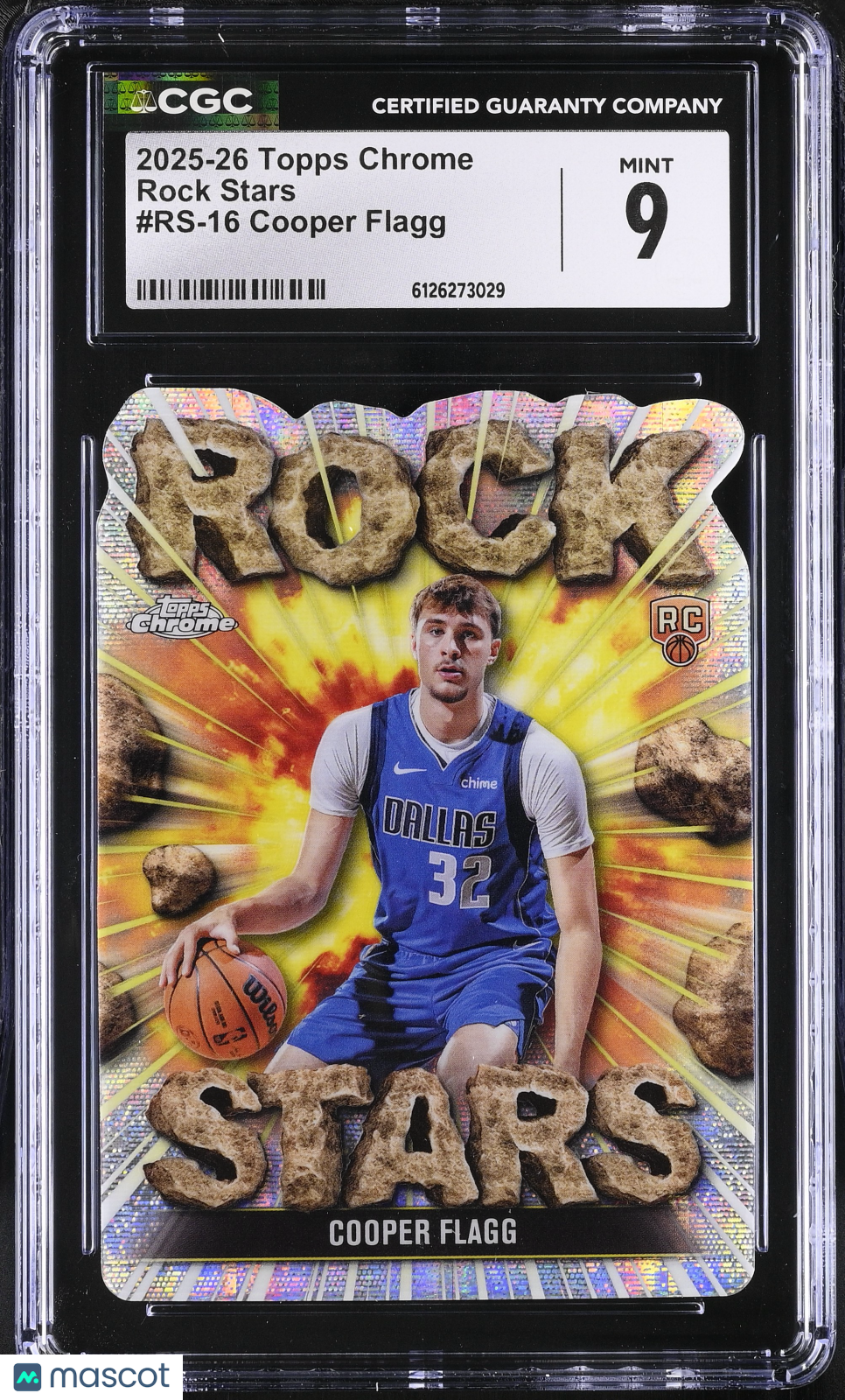 2025-26 Topps Chrome Cooper Flagg Rookie Rock Stars #RS-16 CGC 9 Mavericks