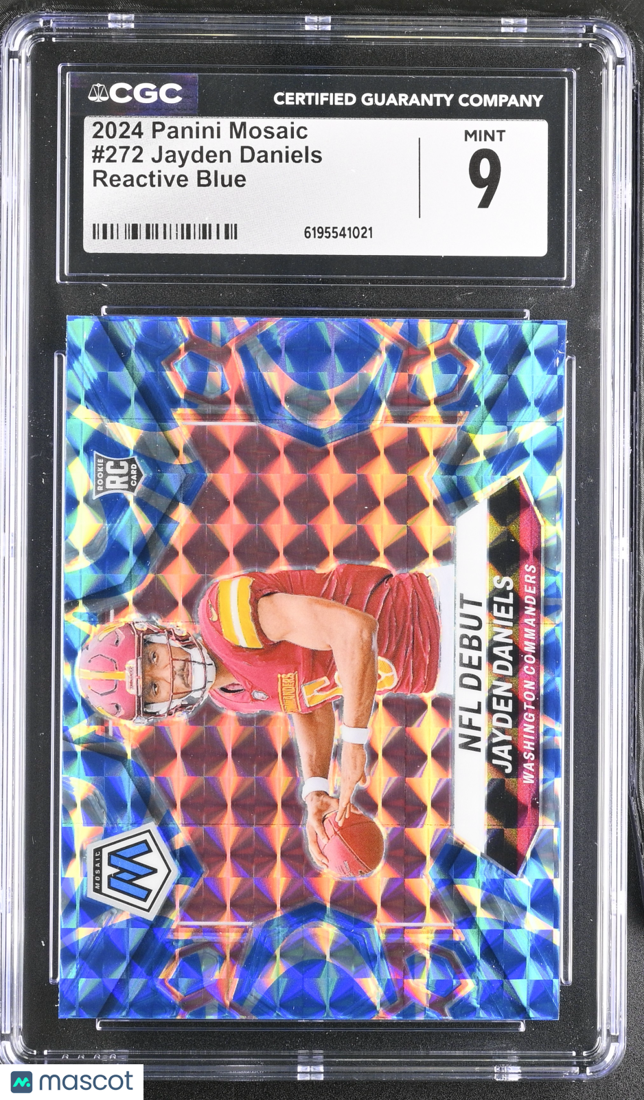 2024 Panini Mosaic Jayden Daniels Reactive Blue Rookie #272 CGC 9 Commanders