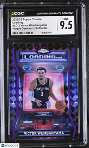 2025-26 Topps Chrome Victor Wembanyama Purple Geometric /75 Loading 2 CGC 9.5