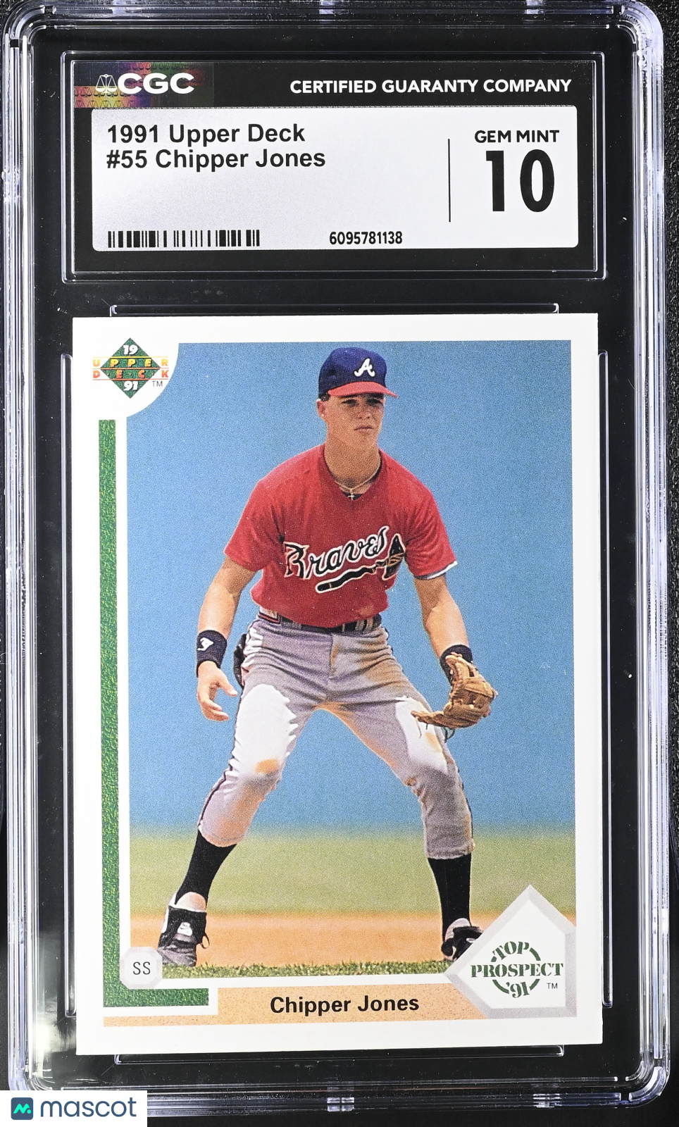 1991 Upper Deck Chipper Jones Rookie #55 CGC 10 Atlanta Braves