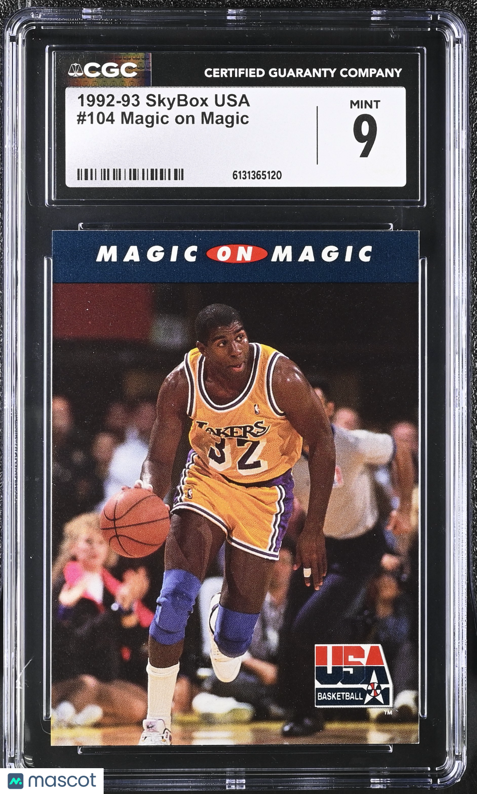 1992-93 Skybox Usa Magic on Magic #104 CGC 9 Los Angeles Lakers