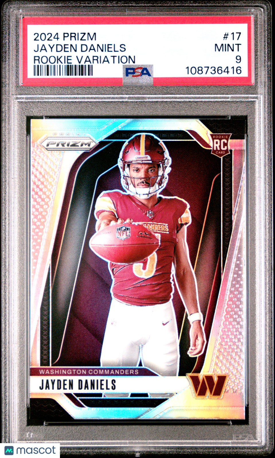 2024 Panini Prizm Rookie Variation Jayden Daniels Rookie #17 PSA 9 Commanders