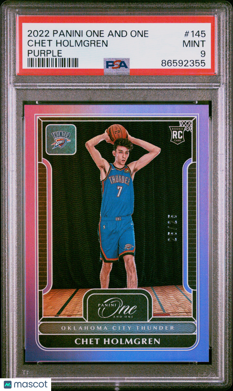2022 Panini One And One Chet Holmgren Purple /26 #145 PSA 9 Thunder