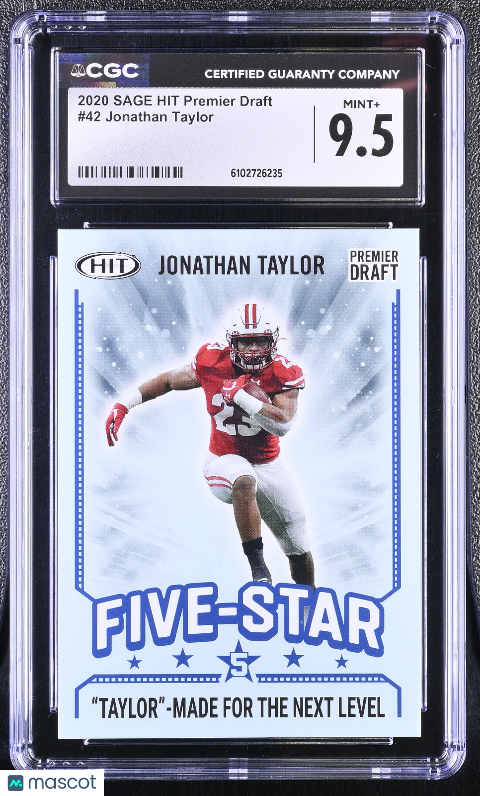2020 Sage Hit Premier Draft Jonathan Taylor Rookie #42 CGC 9.5 Wisconsin Badgers
