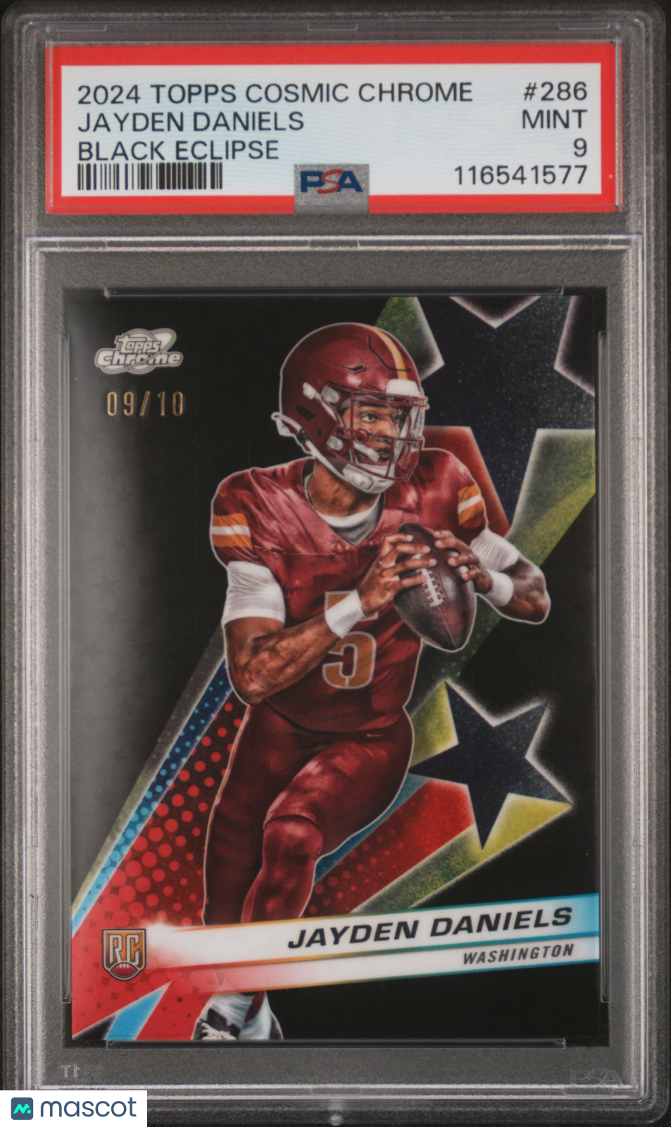 2024 Topps Cosmic Chrome Jayden Daniels Black Eclipse /10 Rookie PSA 9 Commander