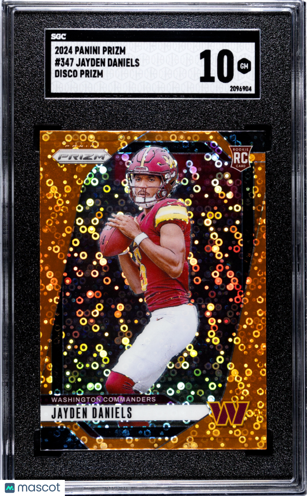 2024 Panini Prizm Jayden Daniels Disco Rookie #347 SGC 10 Washington Commanders