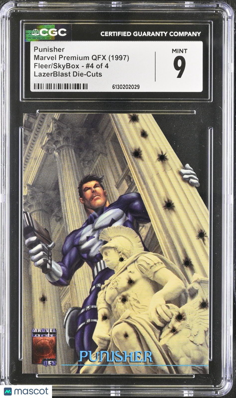 1997 Fleer/Skybox Marvel Premium QFX Punisher #4 of 4 LazerBlast Die-Cuts CGC 9