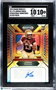 2024 Panini Prizm Draft Picks Jordan Travis Sensational Sigs. #SS-JTS SGC 10