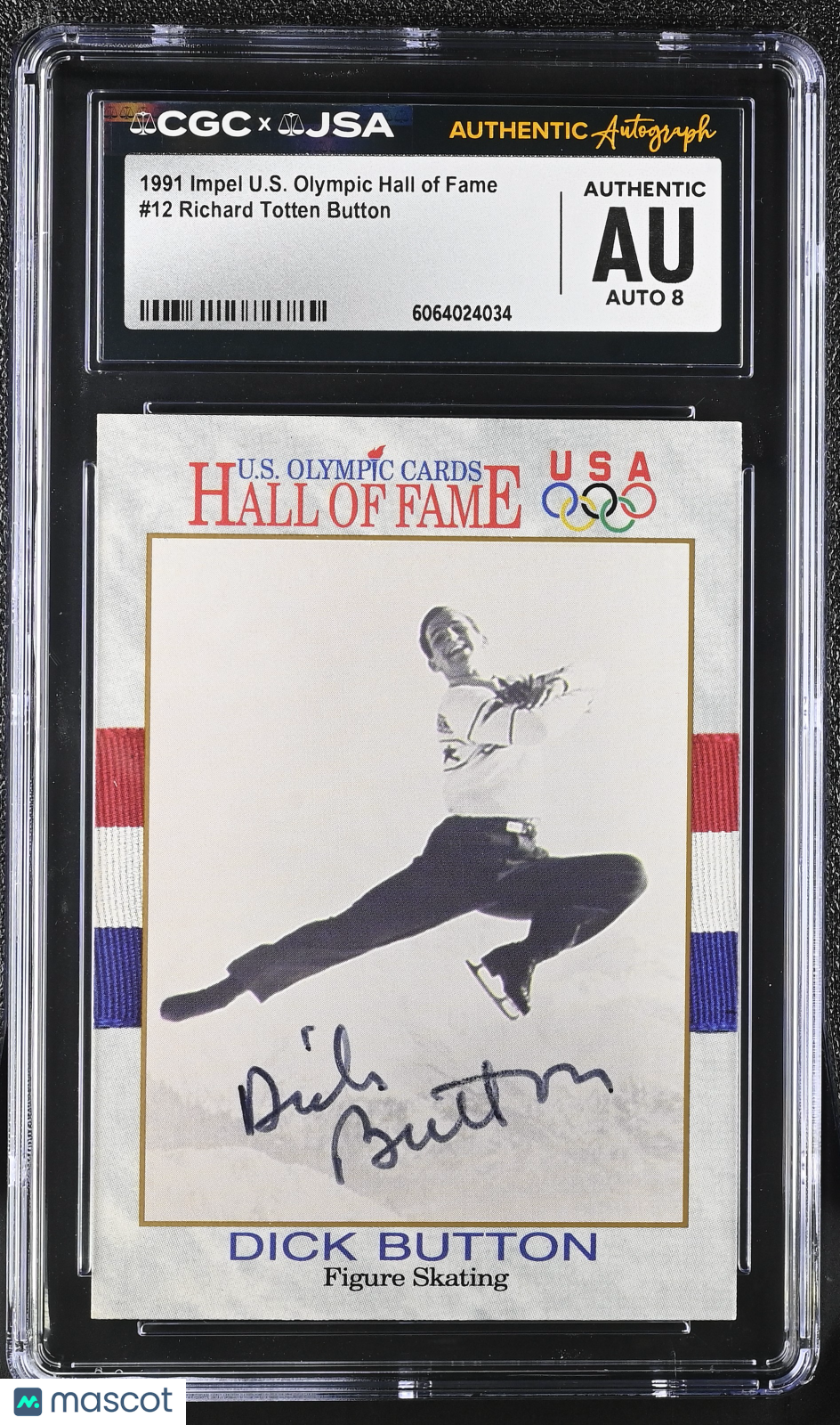 1991 Impel U.S. Olympic Hall Of Fame Dick Sutton Auto Autograph CGC Authentic