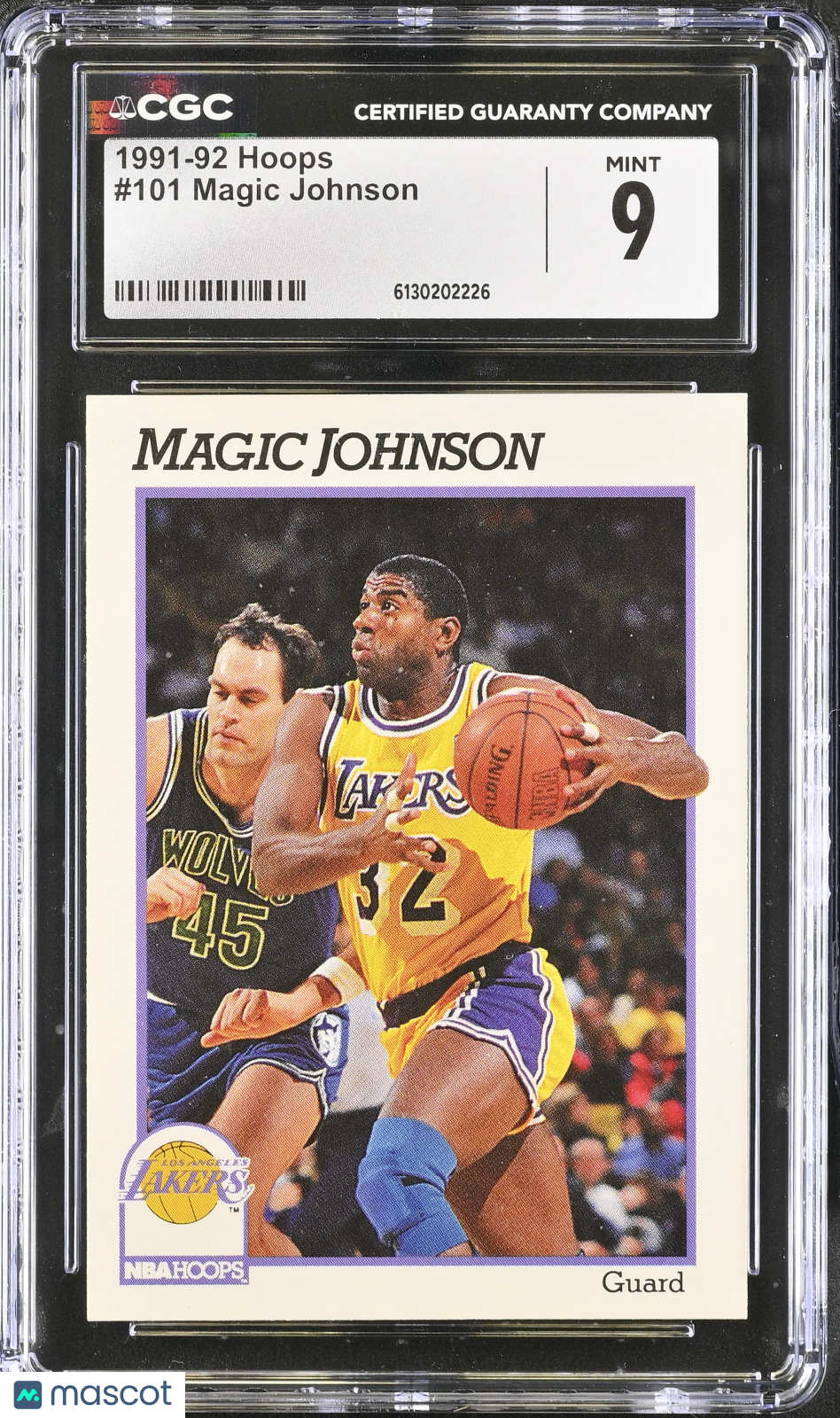 1991-92 Hoops Magic Johnson #101 CGC 9 Los Angeles Lakers