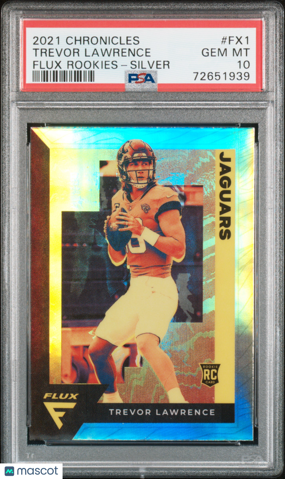 2021 Panini Chronicles Flux Rookies Trevor Lawrence Silver Rookie PSA 10 Jaguars