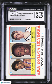 1973-74 Topps '72-73 ABA Scoring Leaders Erving/McGinnis/Issel #234 CGC 3.5
