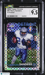 2024 Topps Chrome Barry Sanders X-Fractor #67 CGC 9.5 Detroit Lions