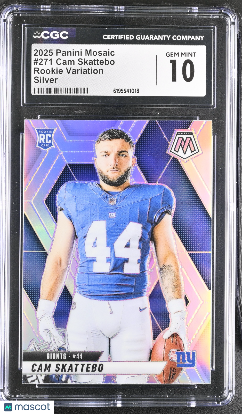 2025 Panini Mosaic Cam Skattebo Rookie Variation Silver Rookie 271 CGC 10 Giants