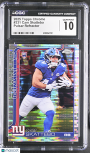 2025 Topps Chrome Cam Skattebo Pulsar Refractor Rookie #331 CGC 10 Giants